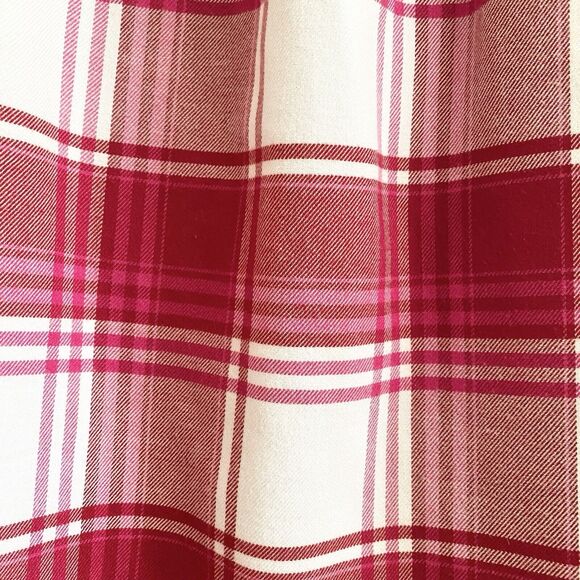 H&M Women's Button Down Red Shirt Size Medium Long‎ Sleeve Plaid Top Blouse - Picture 9 of 10